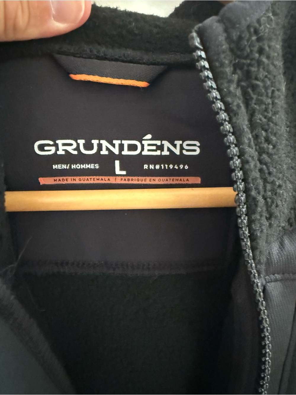 Grundens Bering Sea Men's Black Half-Zip Fleece Pullover Hoodie - Picture 3 of 3